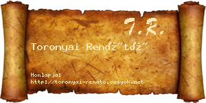 Toronyai Renátó névjegykártya