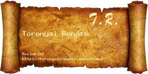 Toronyai Renátó névjegykártya